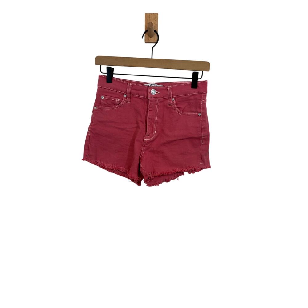 Celebrity Pink Juniors Size 5/27 pink Mid-Rise Stretch Cut-Off Denim Jean Shorts